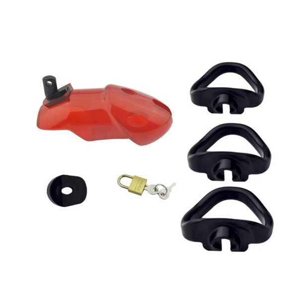 Rikers Locking Chastity Device - Red