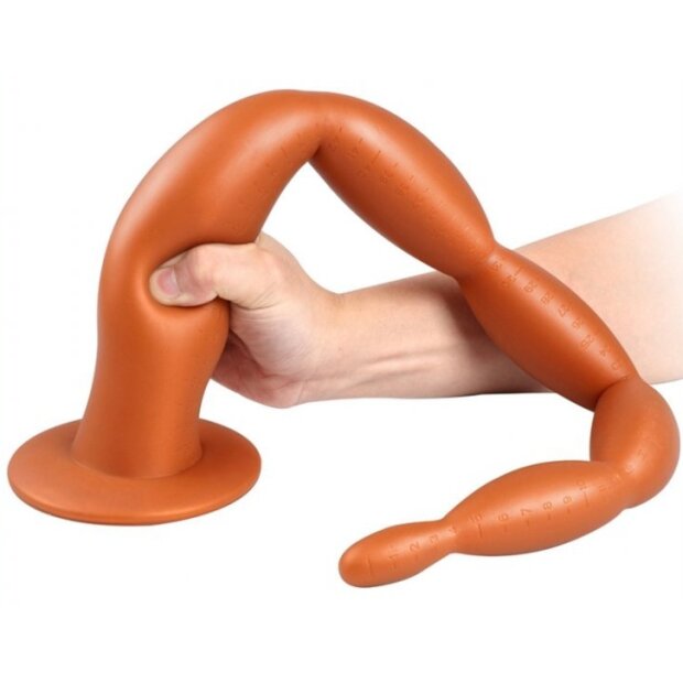 TheAssGasm Long Dildo Scale Beads XL Dildo Orange 60 cm ⌀ 6 cm