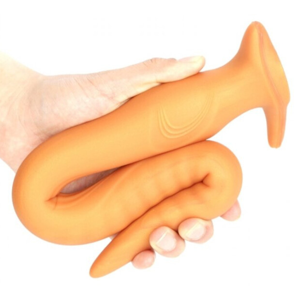 TheAssGasm Long Eel Plug Large Analplug Orange ⌀ 6 cm