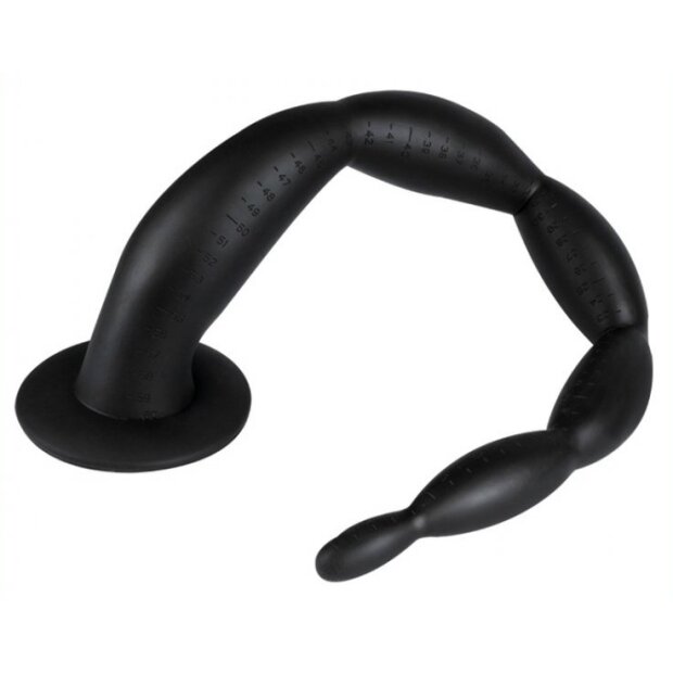 Long Dildo Scale Beads S 30 x 3cm Black