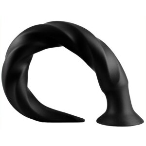 Long Tail Dildo M 42 x 4.5cm Black