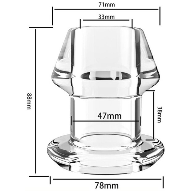 FUKR Tunnel Plug with Inpull Cap XL Tunnelplug Transparent ⌀ 7 cm