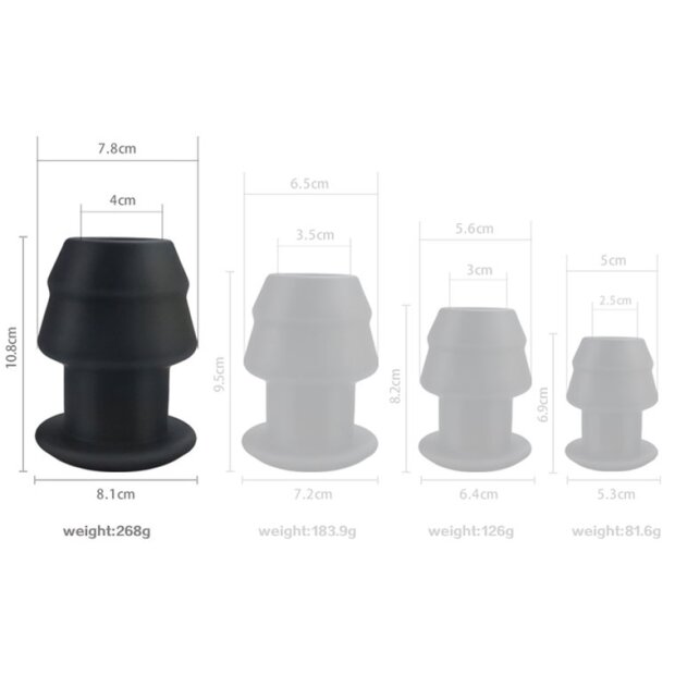 FUKR San Ano Tunnel Plug XL Analplug Schwarz ⌀ 8 cm