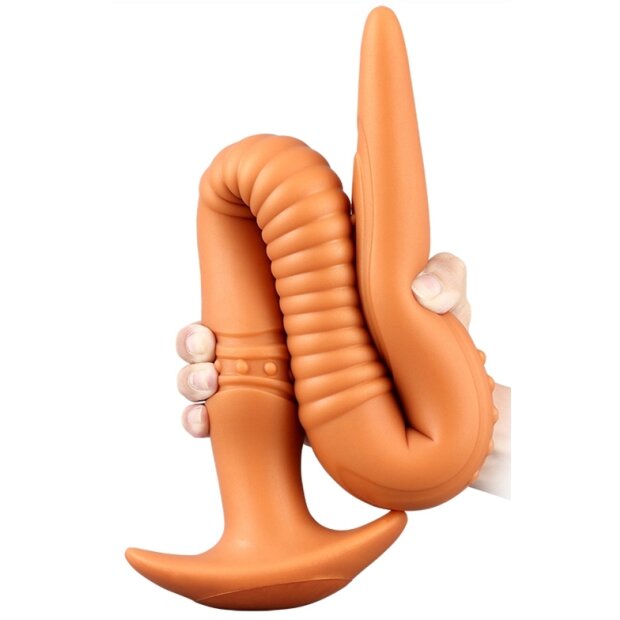 TheAssGasm Vikaelis Silicone Dildo Large Analplug Orange 55 cm ⌀ 5,5 cm