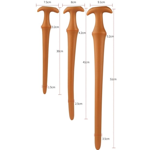 TheAssGasm Ultra Slim Long Dildo Small Analdildo Braun 30 cm ⌀ 3,2 cm