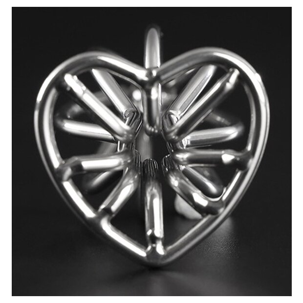 Generique Heart Line metal plug L Analplug Silber ⌀ 4,2 cm