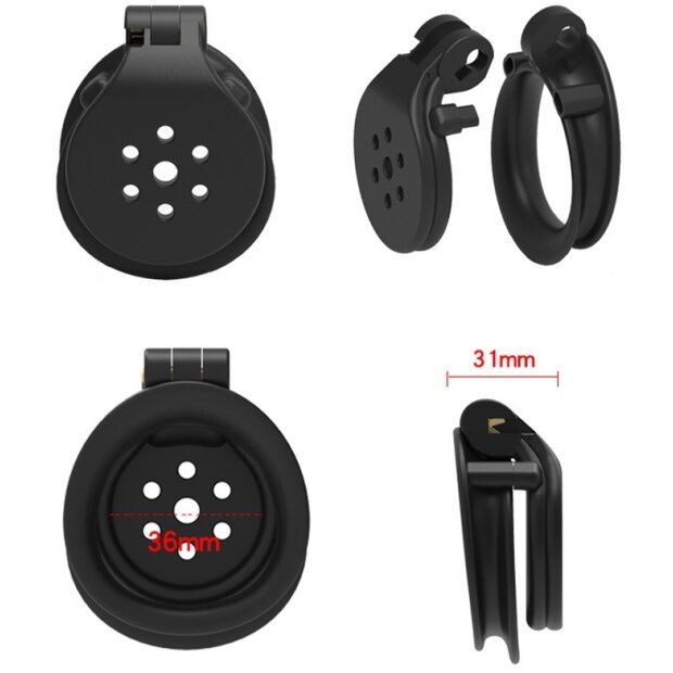 Flat Zone Chastity Cage 2.5 cm Black