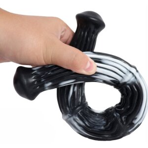 DoublePlayz Hort Doppeldildo Schwarz 42 cm ⌀ 4 cm