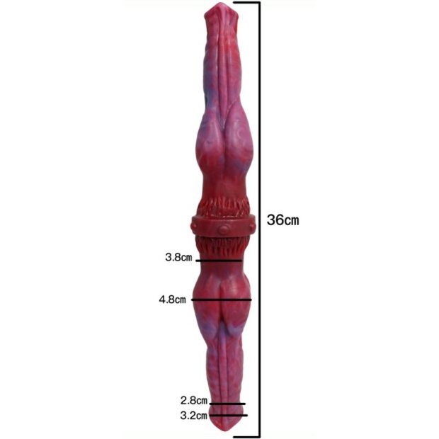 PINKALIEN Duo Dragon Doppeldildo Rot 35 cm ⌀ 4,8 cm