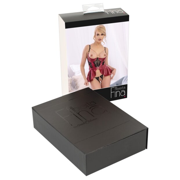 Opulent geschmückter Hebe-BH Rot 85B/L