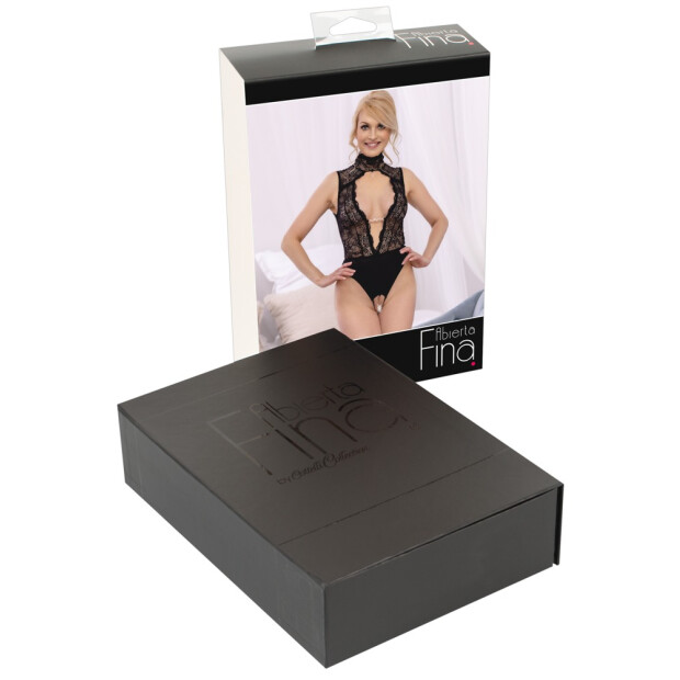 Body mit Spitze und großen Ausschnitten L