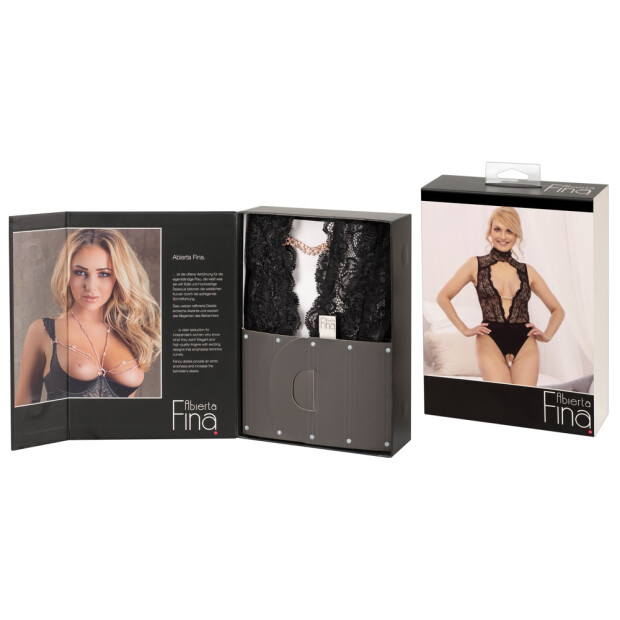 Body mit Spitze und großen Ausschnitten L