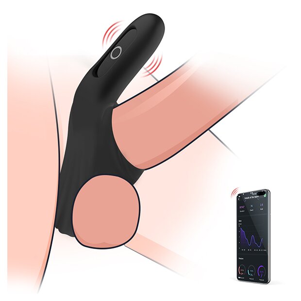 Magic Motion Rise Smart Wearable Cockring App Controlled Penisring Schwarz ⌀ 3,7 cm