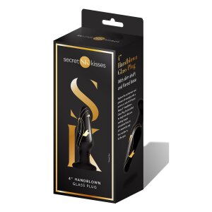 Secret Kisses Handblown Glass Plug Analplug Schwarz ⌀ 3 cm