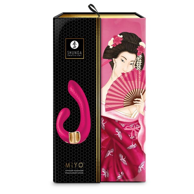 Shunga Miyo Vibrator mit Klitorisstimulation Pink 18,5 cm
