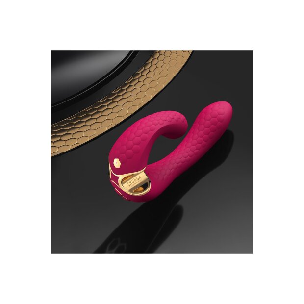 Shunga Miyo Vibrator mit Klitorisstimulation Pink 18,5 cm
