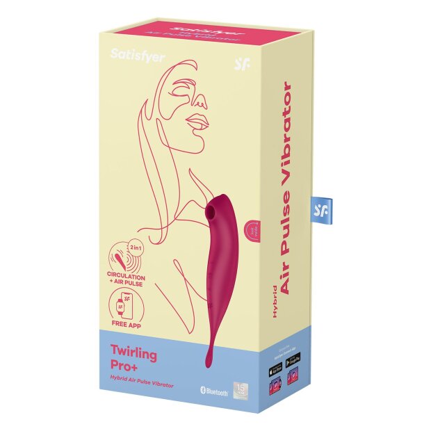 Satisfyer Twirling Pro Connect App Druckwellen Vibrator Rot 22,2 cm