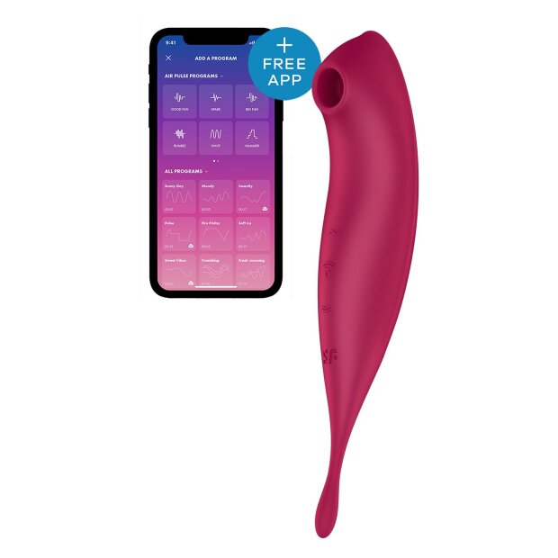 Satisfyer Twirling Pro Connect App Druckwellen Vibrator Rot 22,2 cm