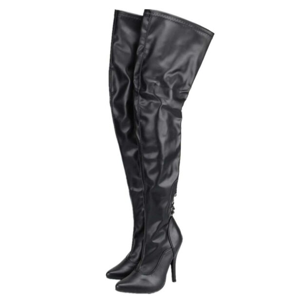 Erogance S3063 Stretch PU Schwarz - Größe 36 - 46