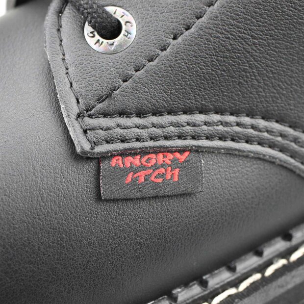Angry Itch 08-Loch Vegane PU Stiefel Schwarz Größe 36 - 48
