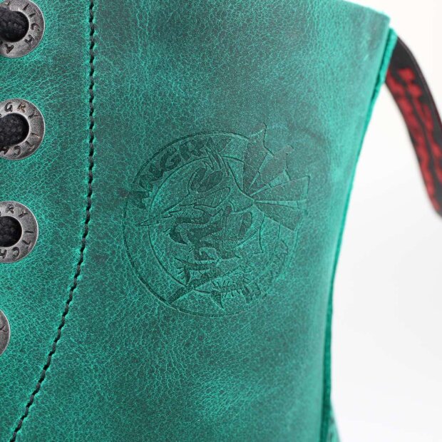 Angry Itch 08-Loch Leder Stiefel Vintage Emerald Größe 36 - 48