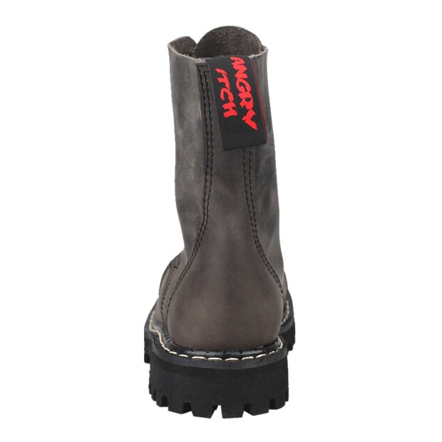 Angry Itch 08-Loch Leder Stiefel Vintage Grau Größe 36 - 48