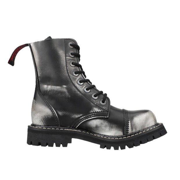 Angry Itch 08-Loch Leder Stiefel White Rub-Off Größe 36 - 48
