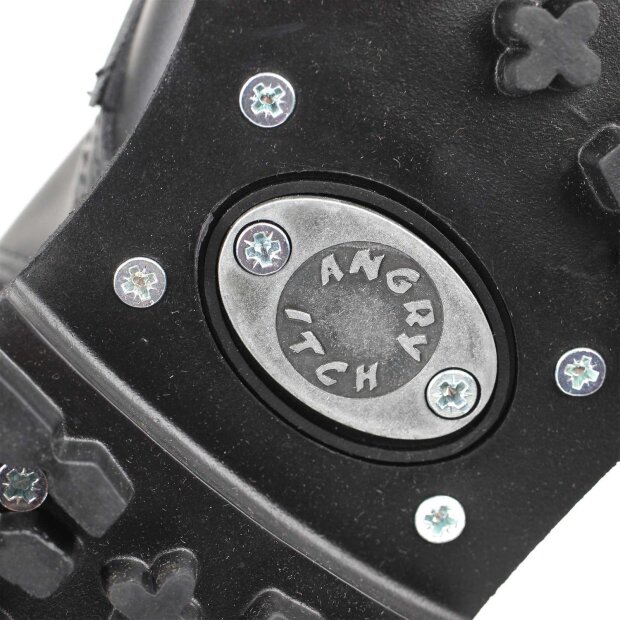 Angry Itch 14-Loch 5-Buckle Leder Stiefel Schwarz Größe 36 - 48