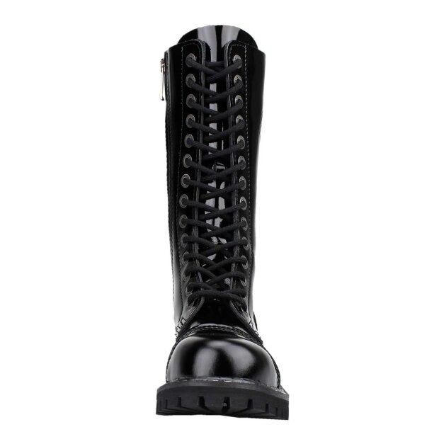 Angry Itch 14-Loch Lackleder Stiefel Schwarz Größe 36 - 48