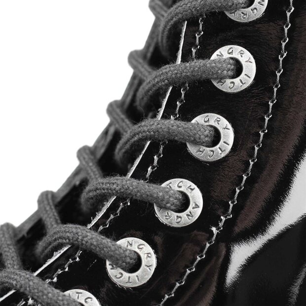 Angry Itch 14-Loch Lackleder Stiefel Schwarz Größe 36 - 48