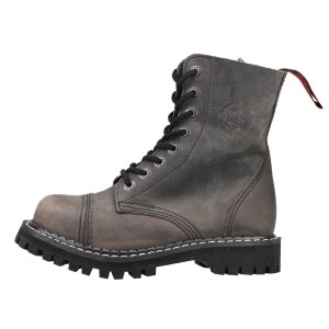 Angry Itch 08-Loch Leder Stiefel Vintage Grau...