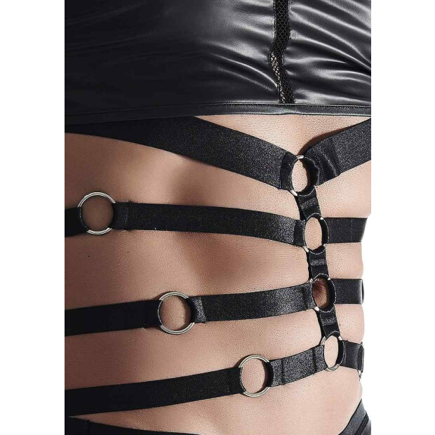 Wetlook Mens Strappy T-Shirt Black S - XXL