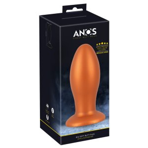 ANOS Big Soft Butt Plug Saugfu&szlig; Schwarz ⌀ 6,4 cm