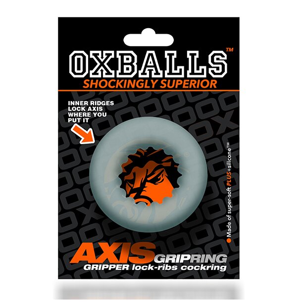 Oxballs Axis Rib Griphold Cockring Penisring Transparent