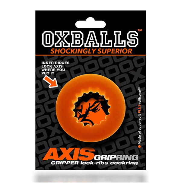 Oxballs Axis Rib Griphold Cockring Orange Ice