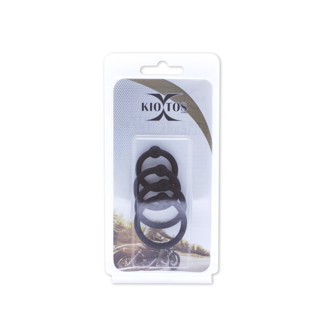 Kiotos Silicone Penis Glans Ring Set Penisring Schwarz ⌀ 24/28/30/33 mm