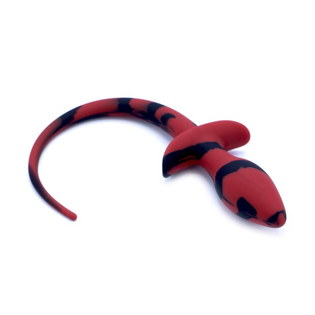 Anal Plug Dog Tail Black/Red 3,2 cm