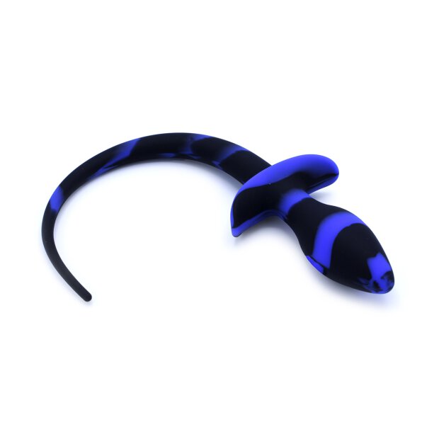 Anal Plug Dog Tail Black/Blue 3,2 cm
