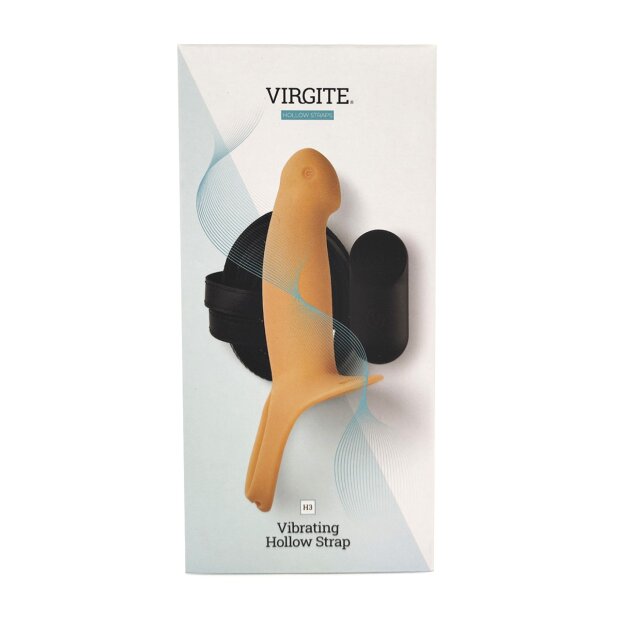 Virgite Hollow Strap Vibrating H3 Strap-On Beige 14,2 cm ⌀ 4,4 cm S
