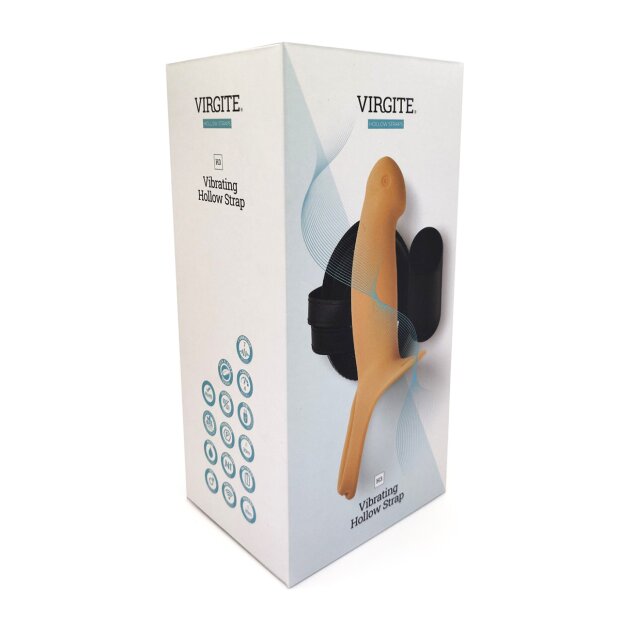 Virgite Hollow Strap Vibrating H3 Strap-On Beige 14,2 cm ⌀ 4,4 cm S