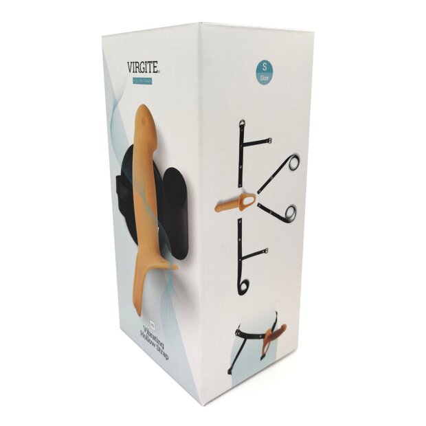 Virgite Hollow Strap Vibrating H3 Strap-On Beige 14,2 cm ⌀ 4,4 cm S