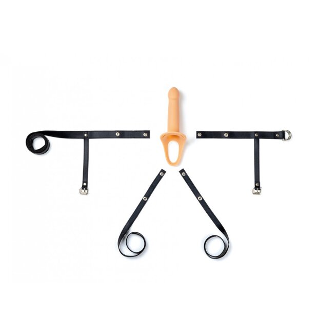 Virgite Hollow Strap Vibrating Strap-On Beige 16,6 cm ⌀ 4,6 cm L