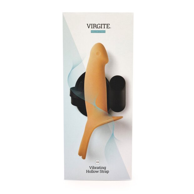 Virgite Hollow Strap Vibrating Strap-On Beige 16,6 cm ⌀ 4,6 cm L