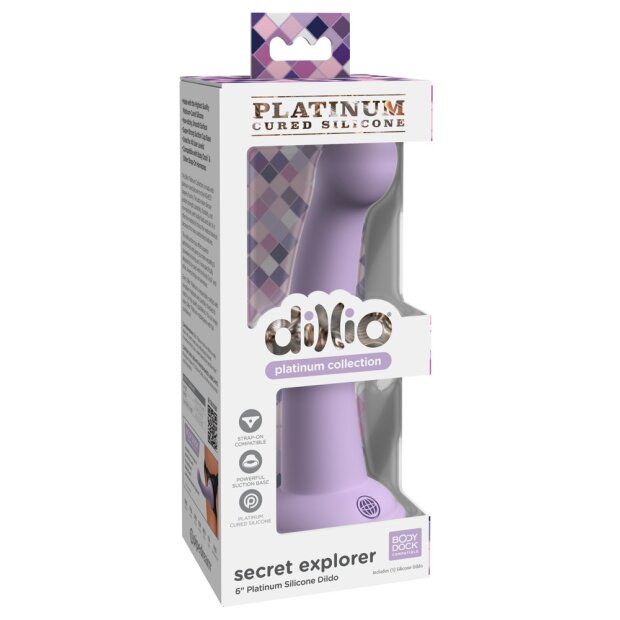 Pipedream Dillio DP Secret Explorer Dildo Lila 17,2 cm