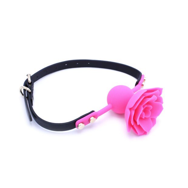 Silicone Pink Rose Gag