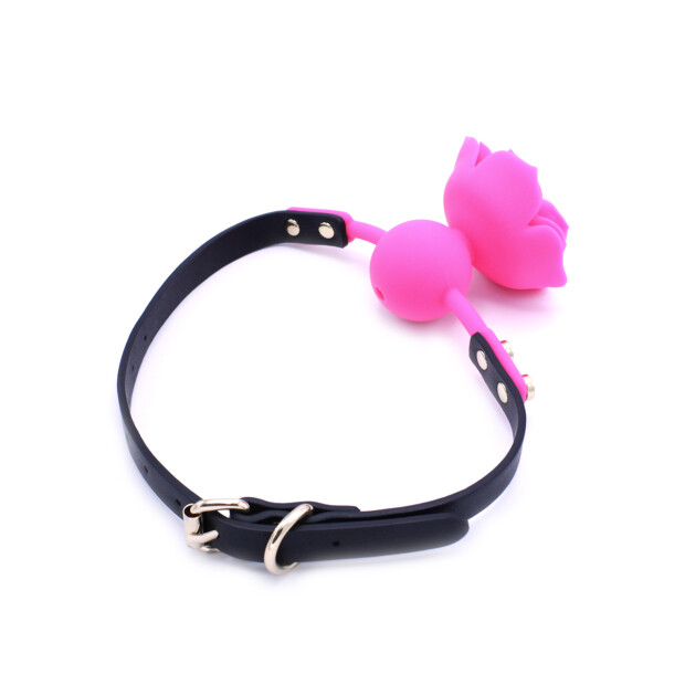 Silicone Pink Rose Gag
