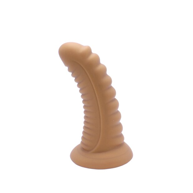 Kiotos Ribbed Penis Medium Shinny Flesh Dildo Gold 20 cm ⌀ 6 cm