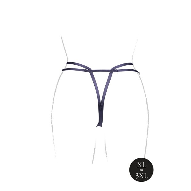 Sophia Brief with Open Crotch and Buttock , Adjustable Slider and Golden Details Black OSX