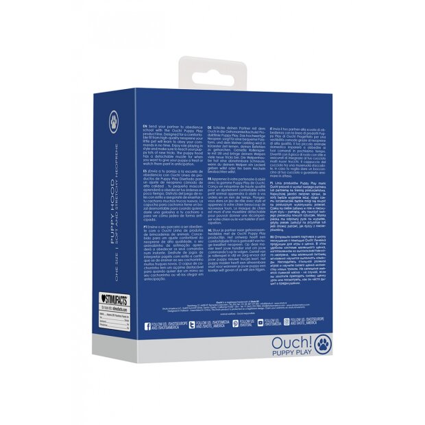 Shots Ouch! neoprene dog mask blue