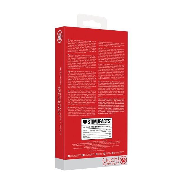 Shots Ouch! neoprene wristbands red